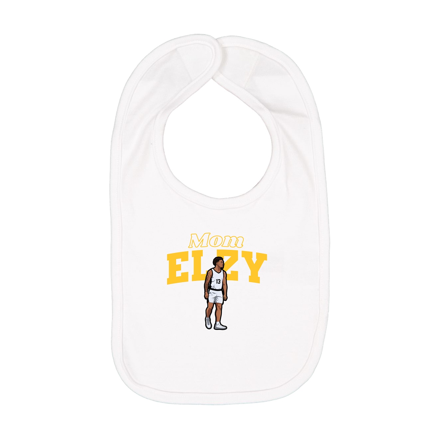 Infant Bib — Mothers Day Block in White