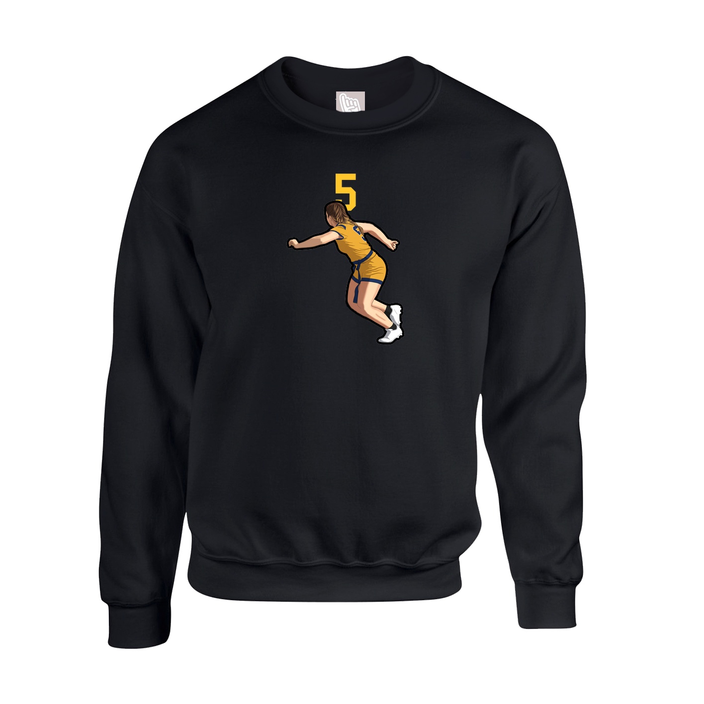 Fleece Crew — Number Top in Black