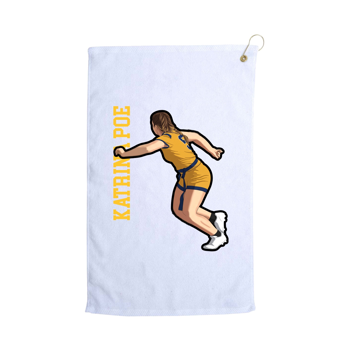 Golf Towel — Name Vertical in White