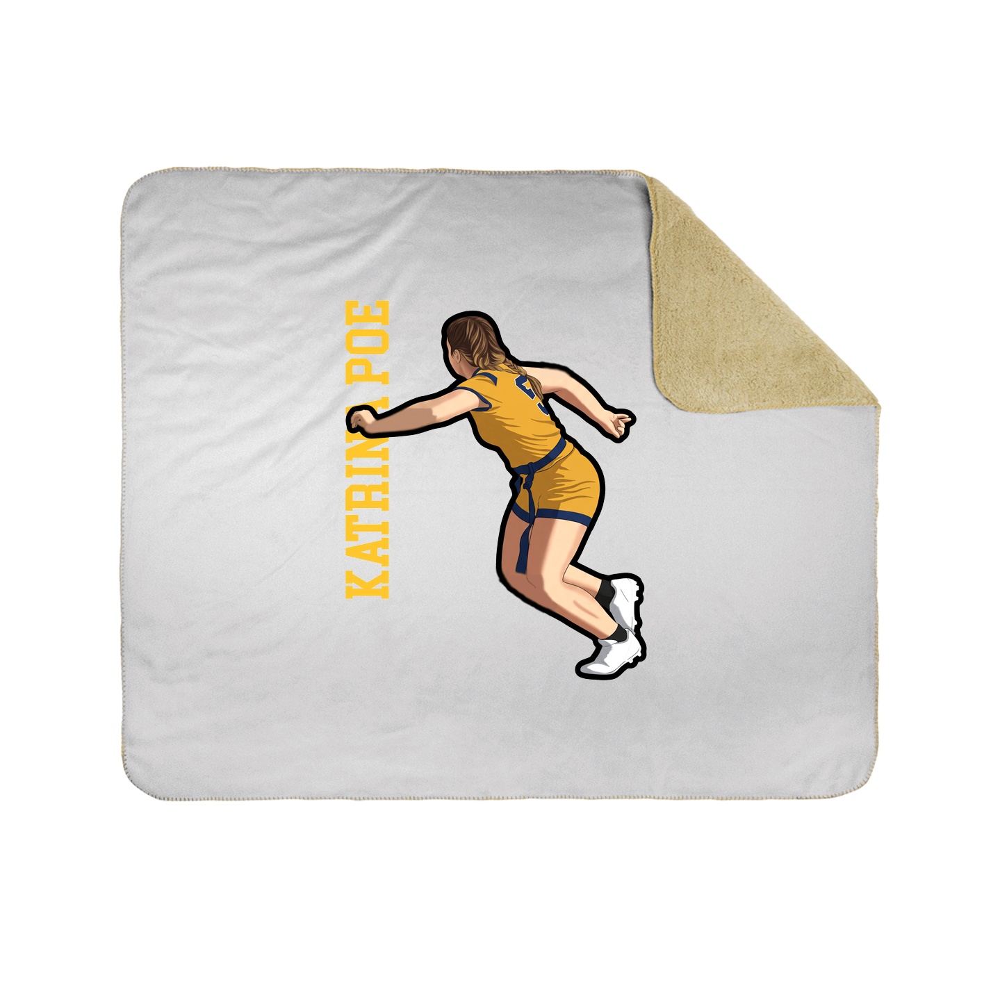 Throw Blanket — Name Vertical in White