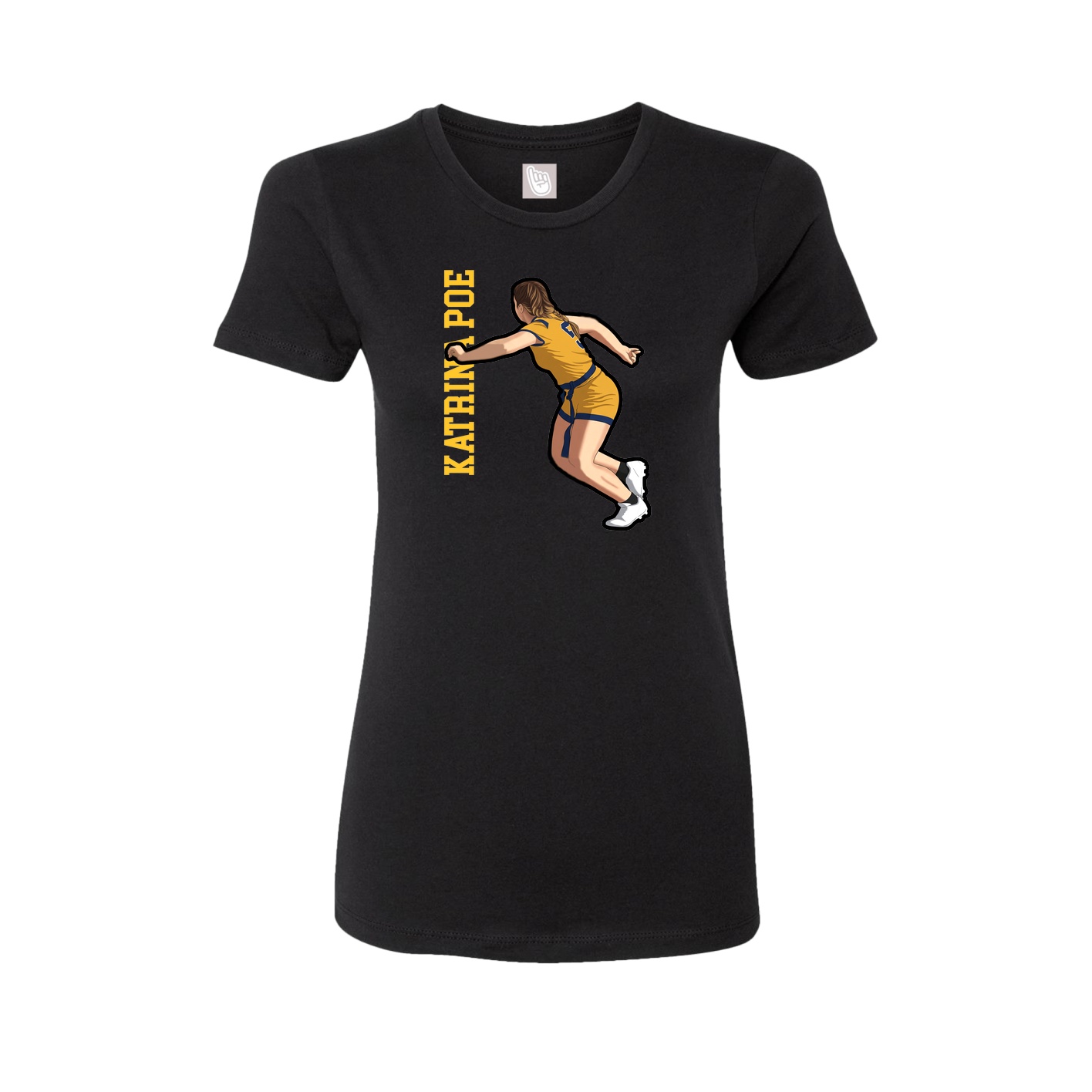 Fitted Women's Tee — Name Vertical in Black
