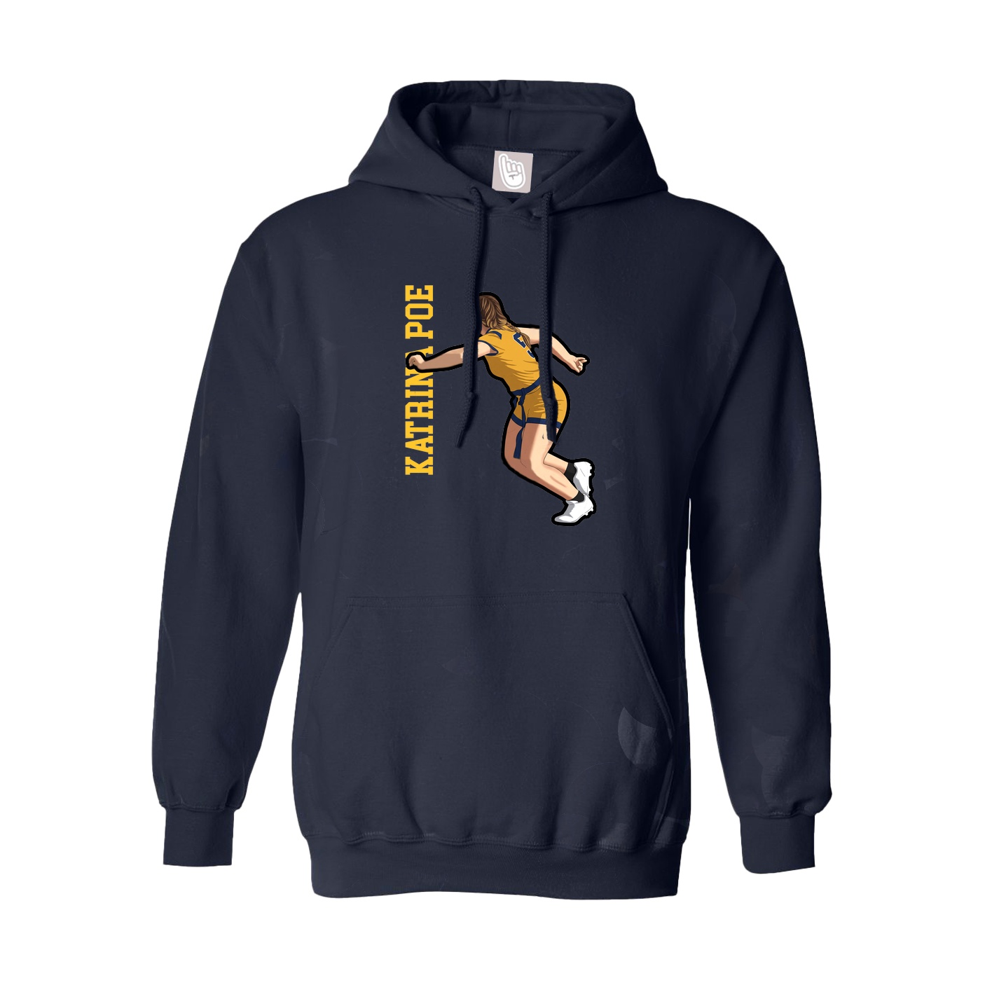 Hoodie — Name Vertical in Navy