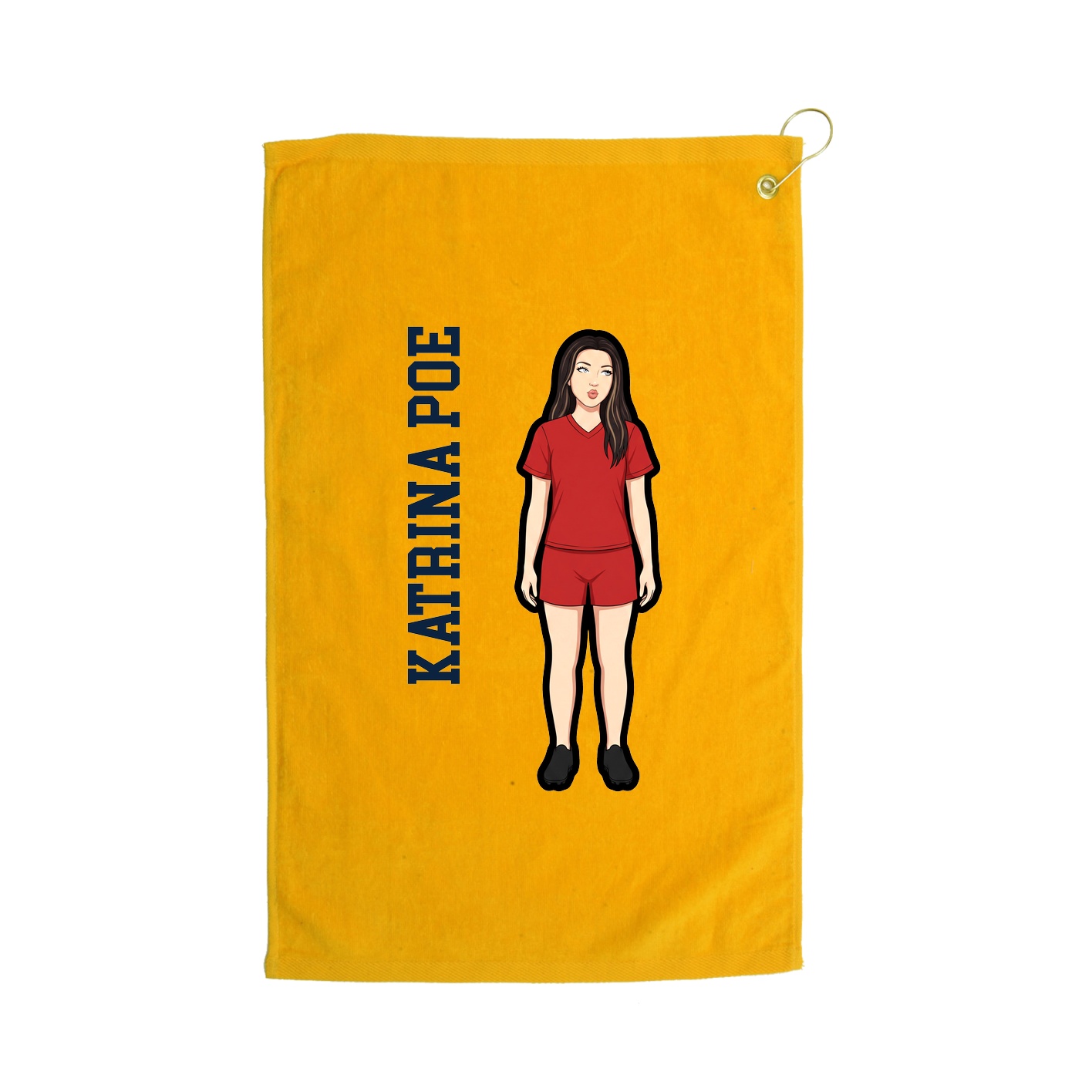 Golf Towel — Name Vertical in Gold