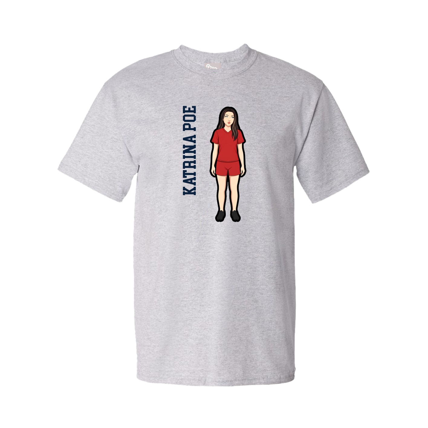 Youth Tee — Name Vertical in Grey