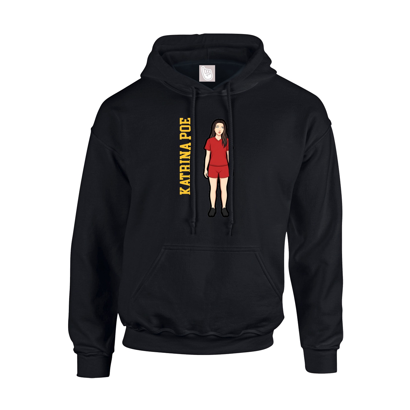 Hoodie — Name Vertical in Black