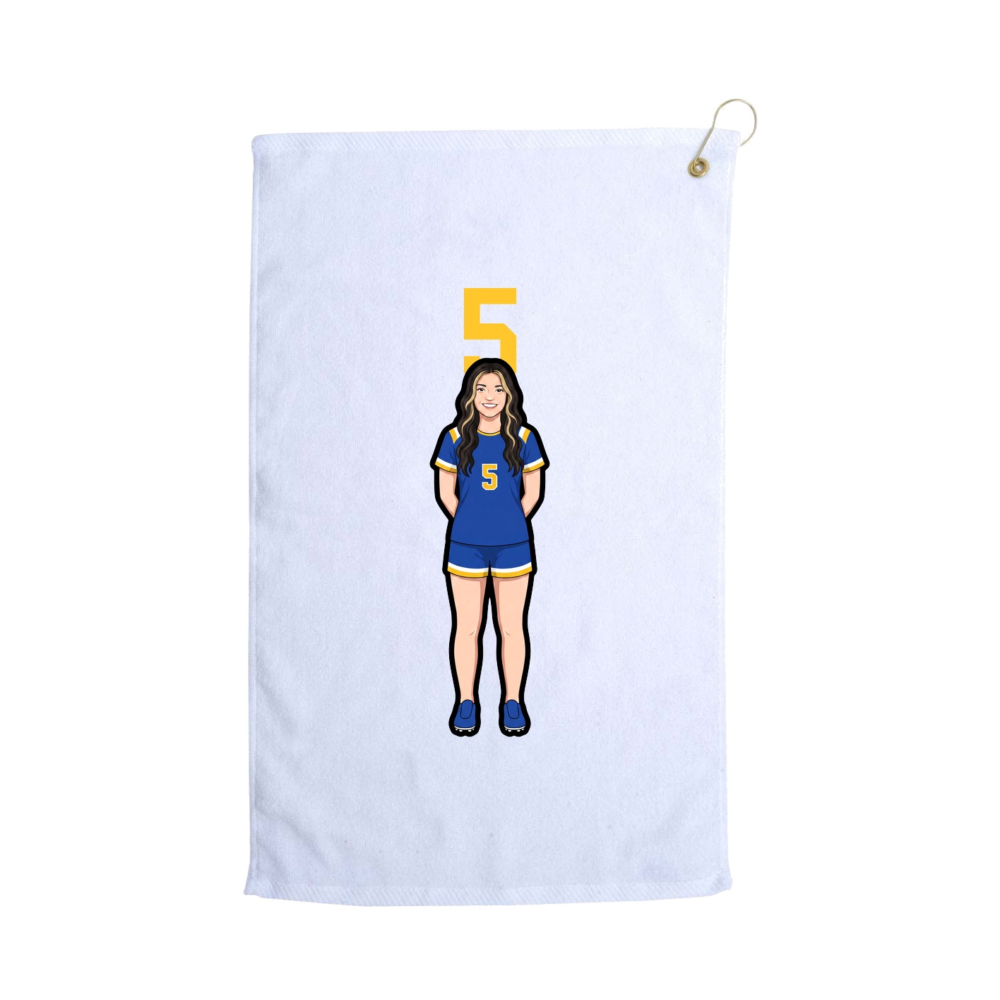 Golf Towel — Number Top in White