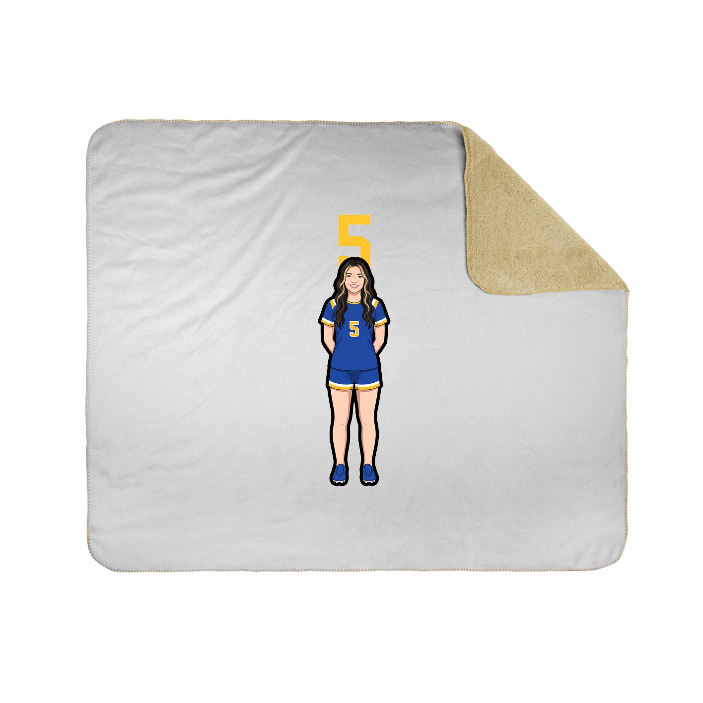 Throw Blanket — Number Top in White
