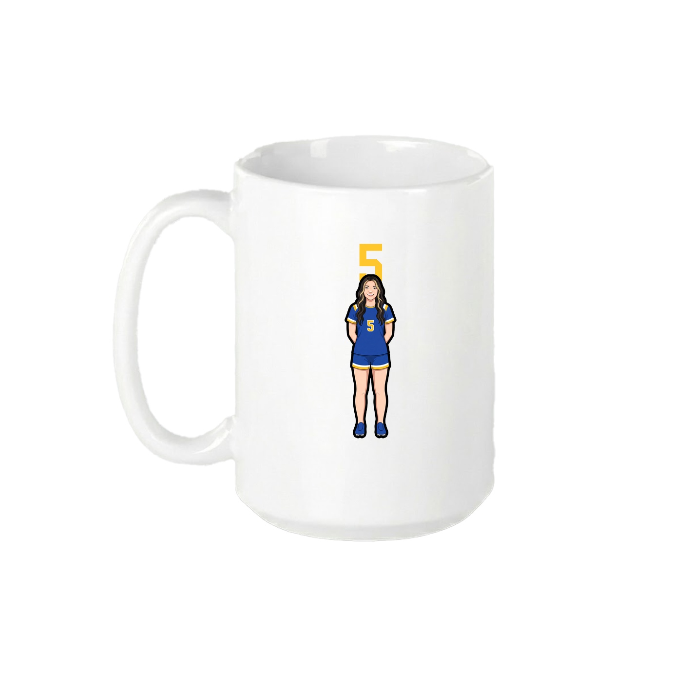 15oz Coffee Mug — Number Top in White