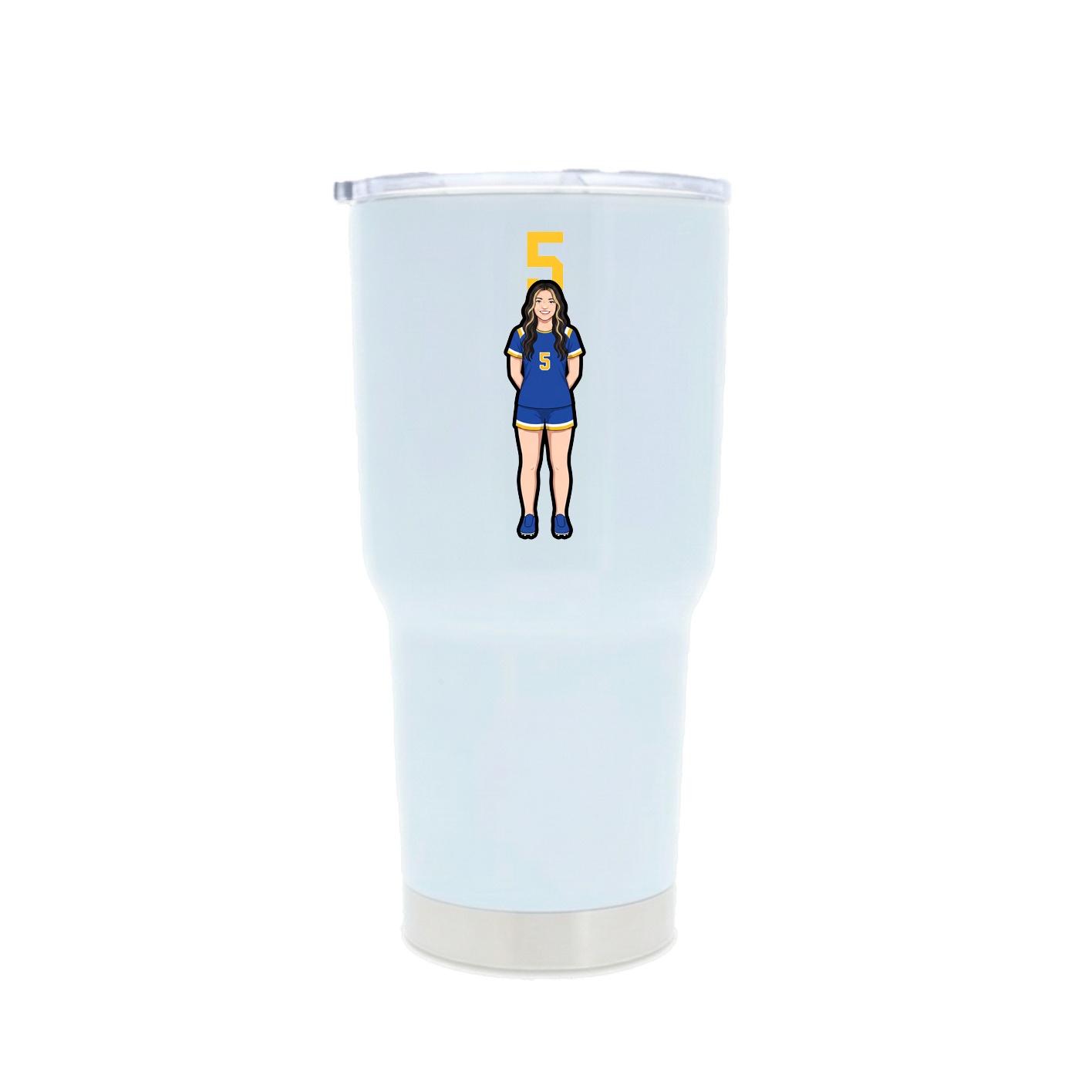 30oz Stainless Steel Tumbler — Number Top in White