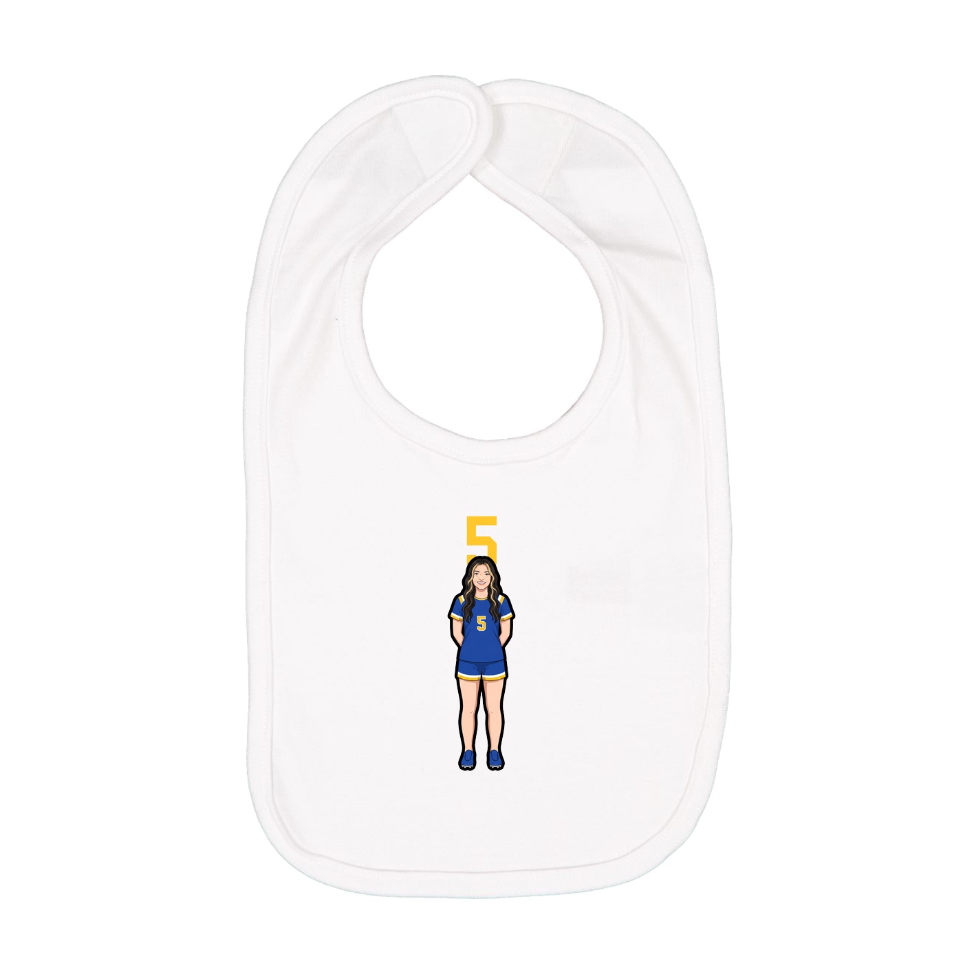 Infant Bib — Number Top in White