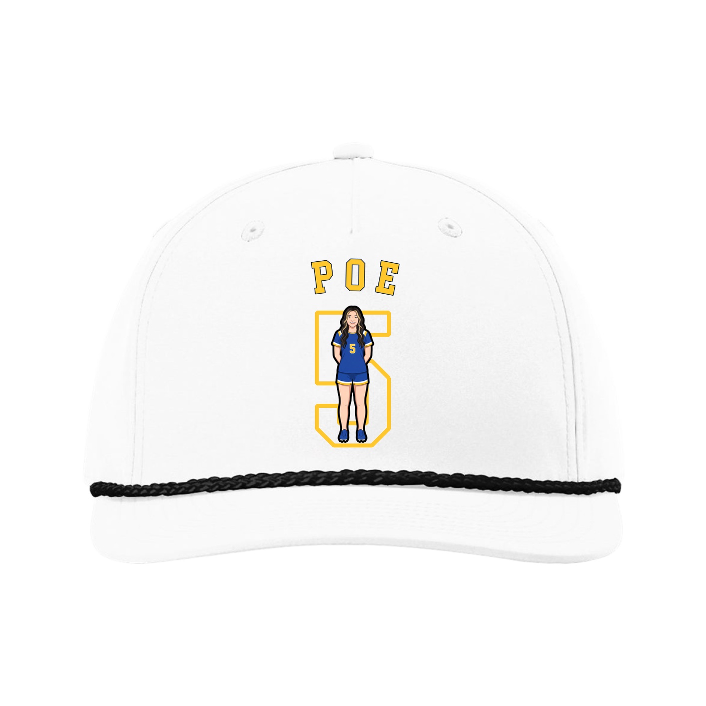 Five-Panel Classic Rope Cap — Shirsey Arch in White