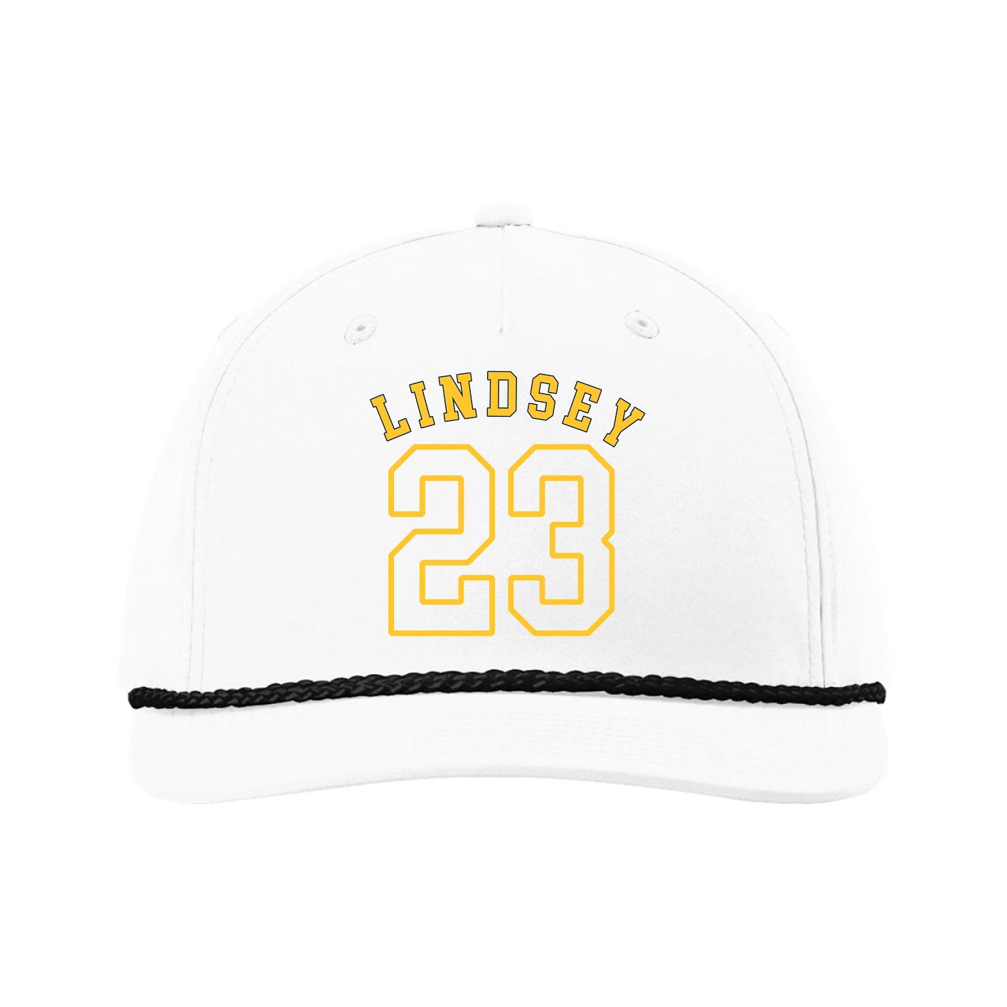 Five-Panel Classic Rope Cap — Shirsey Arch in White