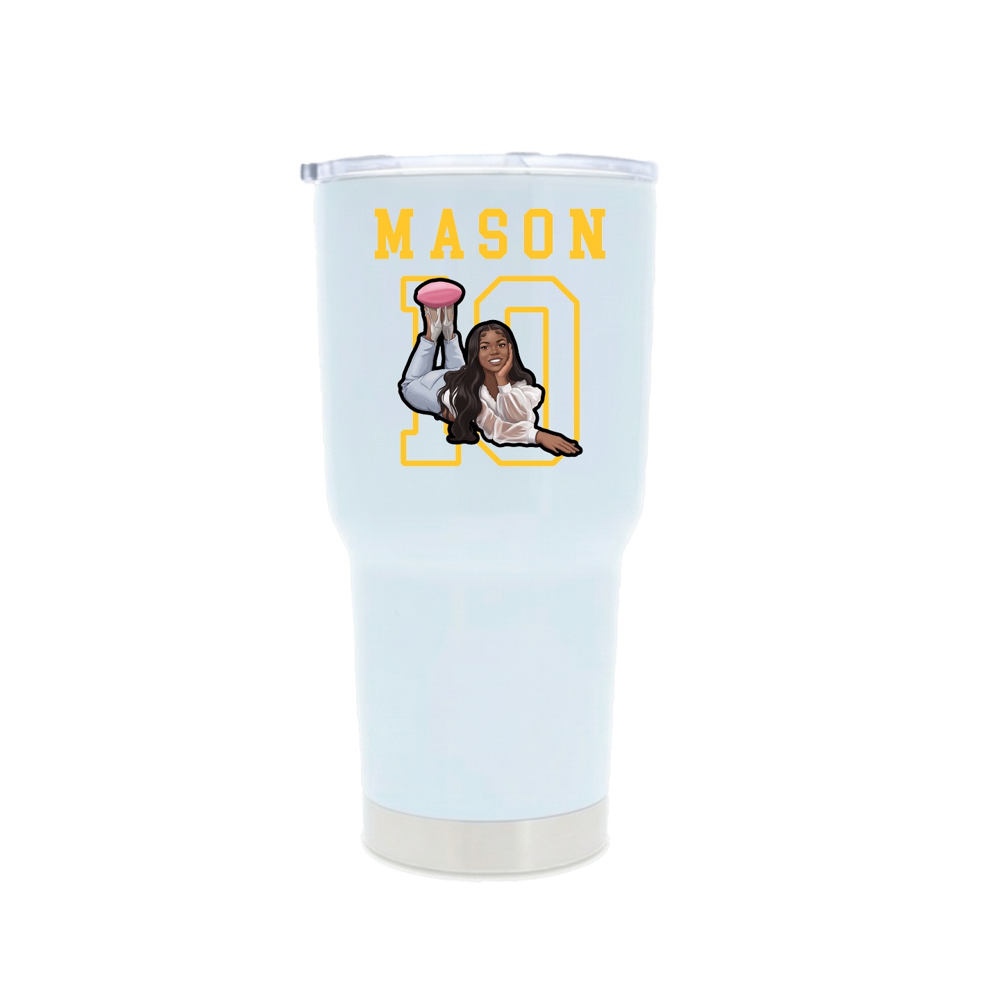 30oz Stainless Steel Tumbler — Shirsey in White