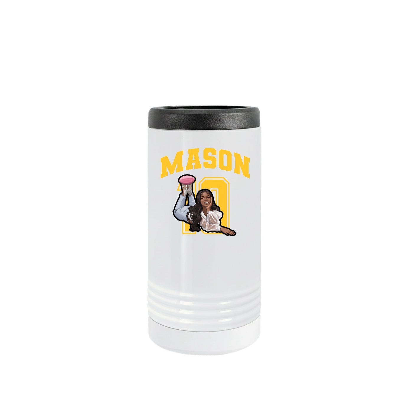 Slim Beverage Holder — Number in White