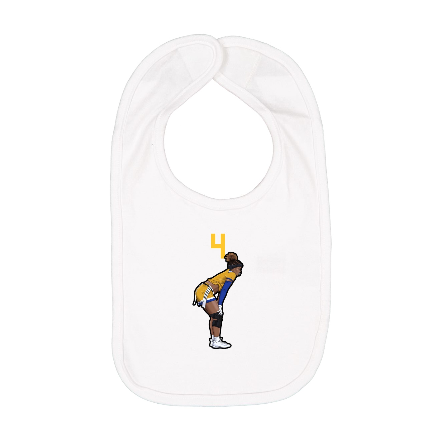 Infant Bib — Number Top in White