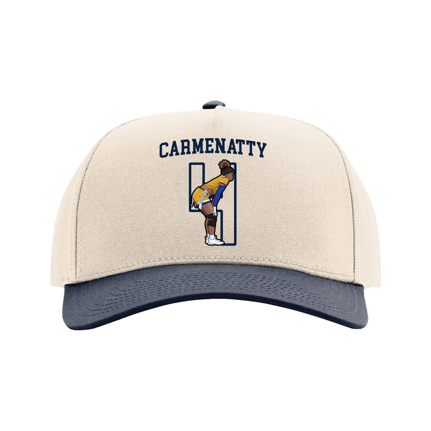 Full Fabric Five-Panel Champ Cap — Shirsey in Cream/Navy