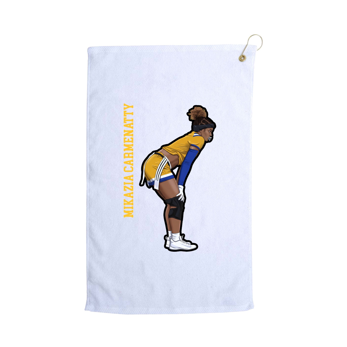 Golf Towel — Name Vertical in White