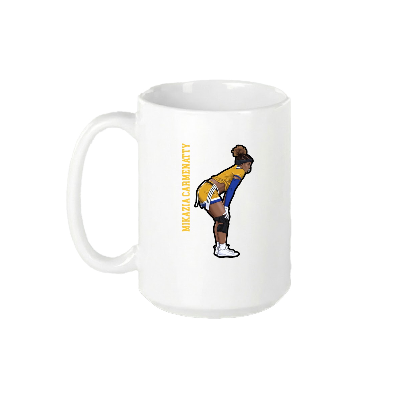 15oz Coffee Mug — Name Vertical in White