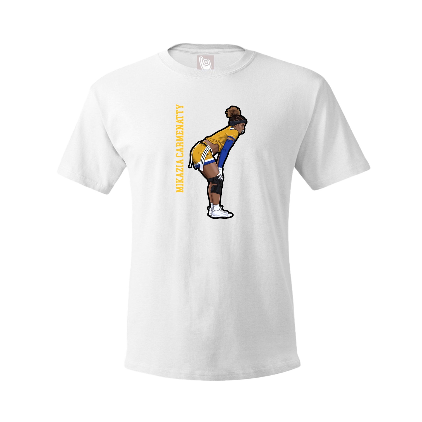 Tee — Name Vertical in White