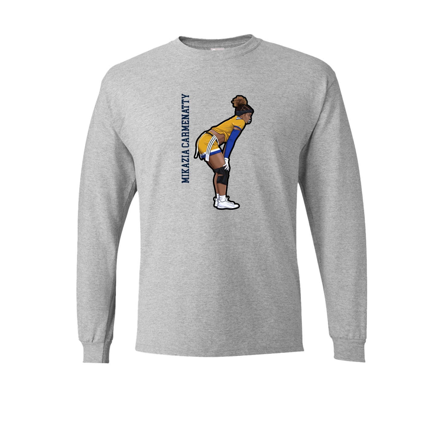 Long Sleeve Tee — Name Vertical in Grey