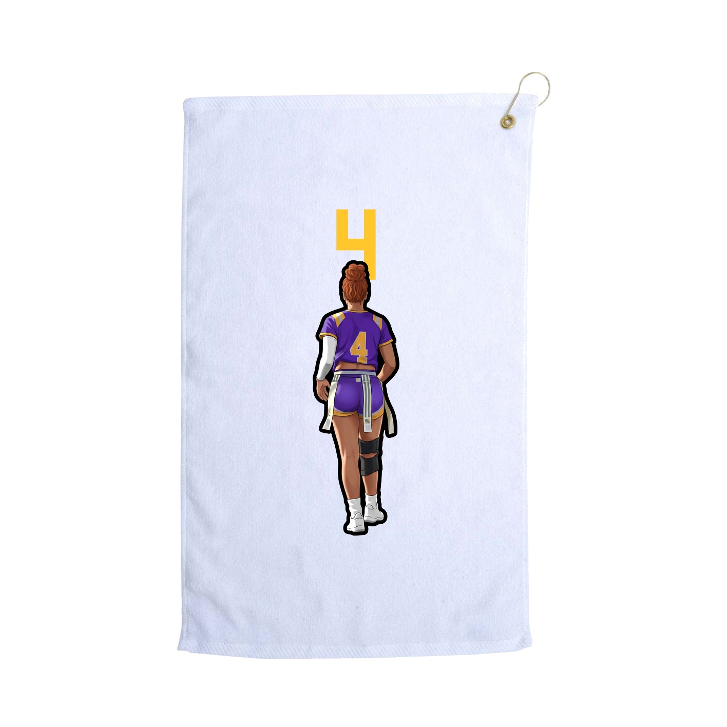 Golf Towel — Number Top in White