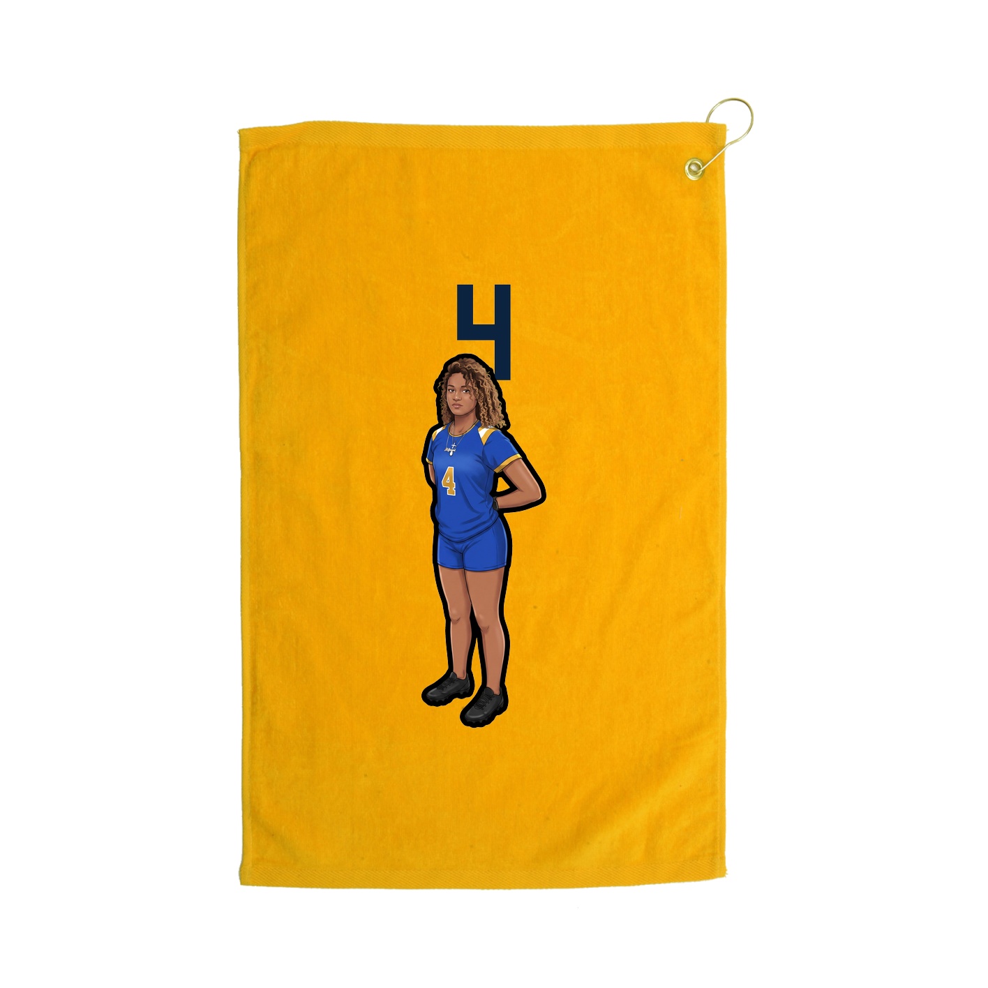 Golf Towel — Number Top in Gold