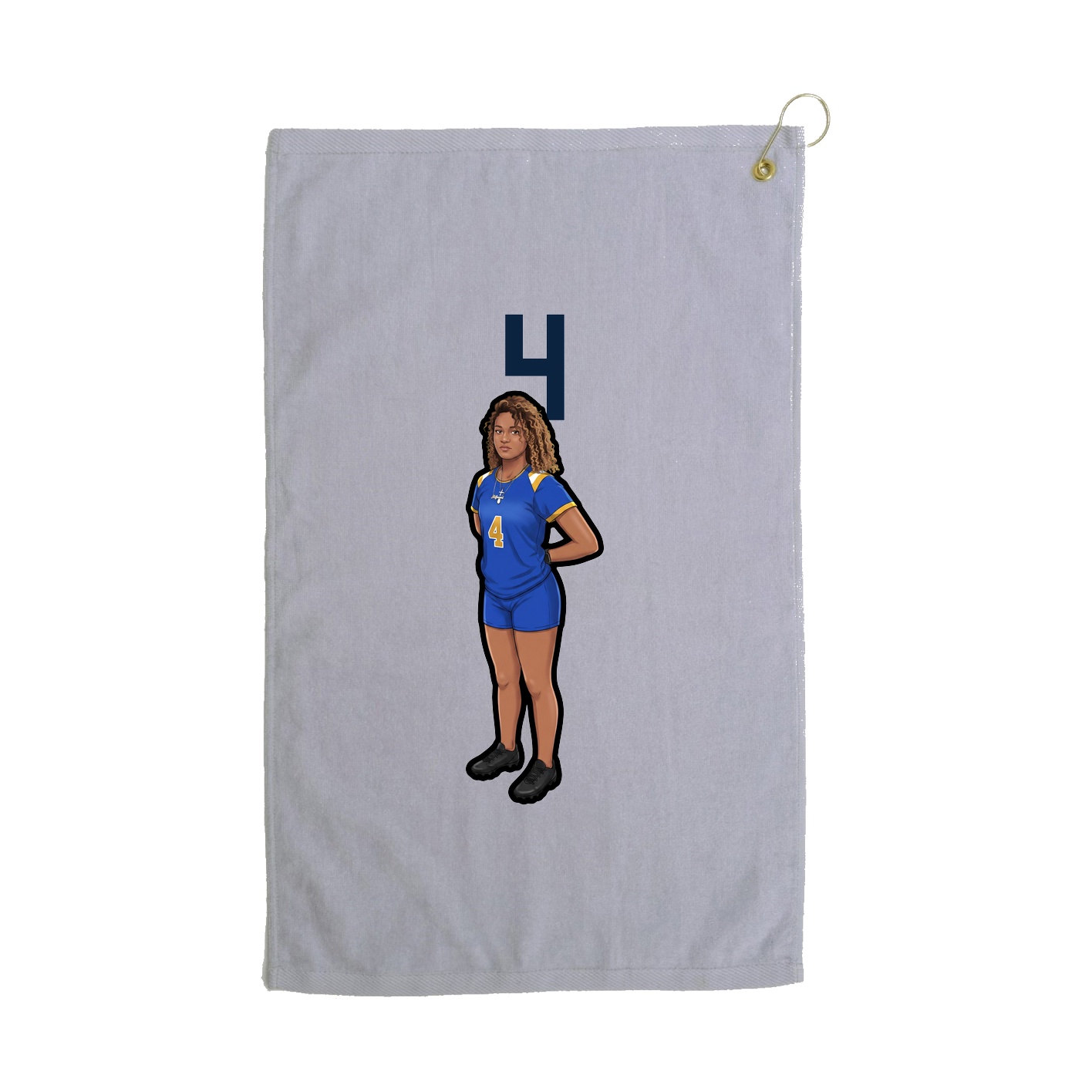 Golf Towel — Number Top in Grey