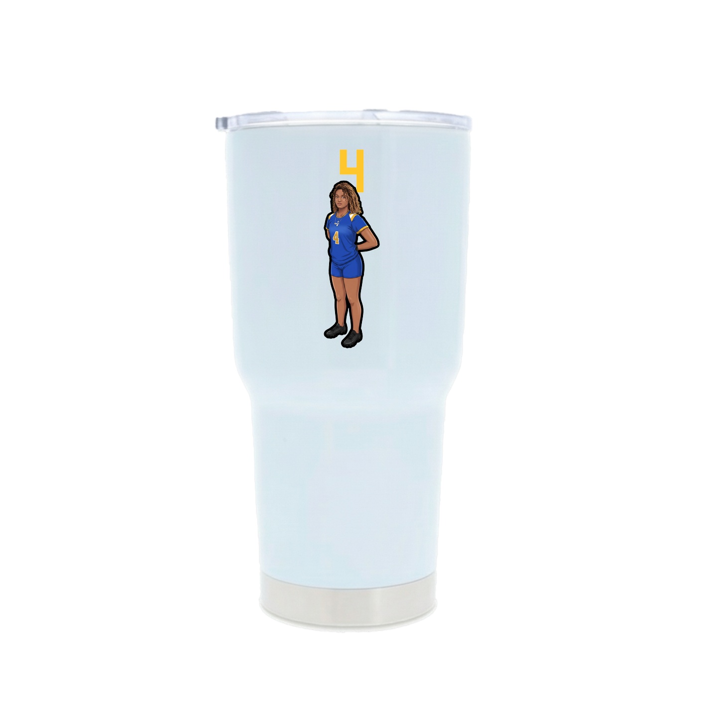 30oz Stainless Steel Tumbler — Number Top in White