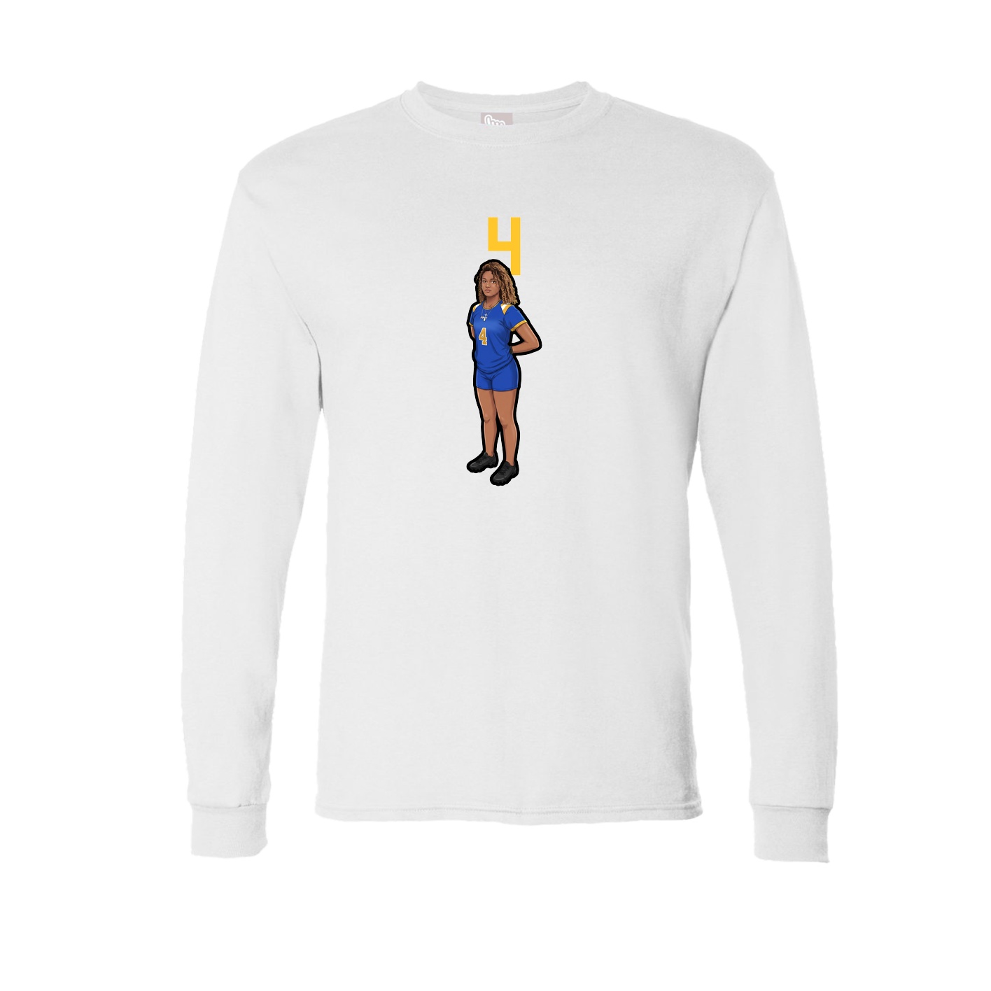 Long Sleeve Tee — Number Top in White