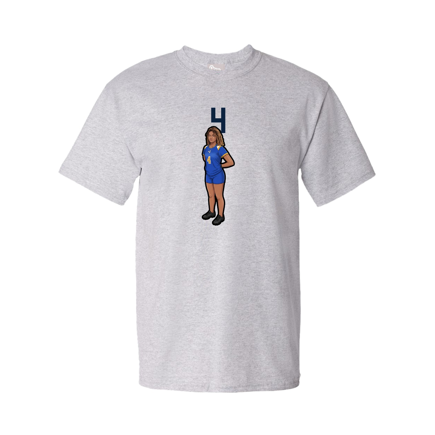 Youth Tee — Number Top in Grey