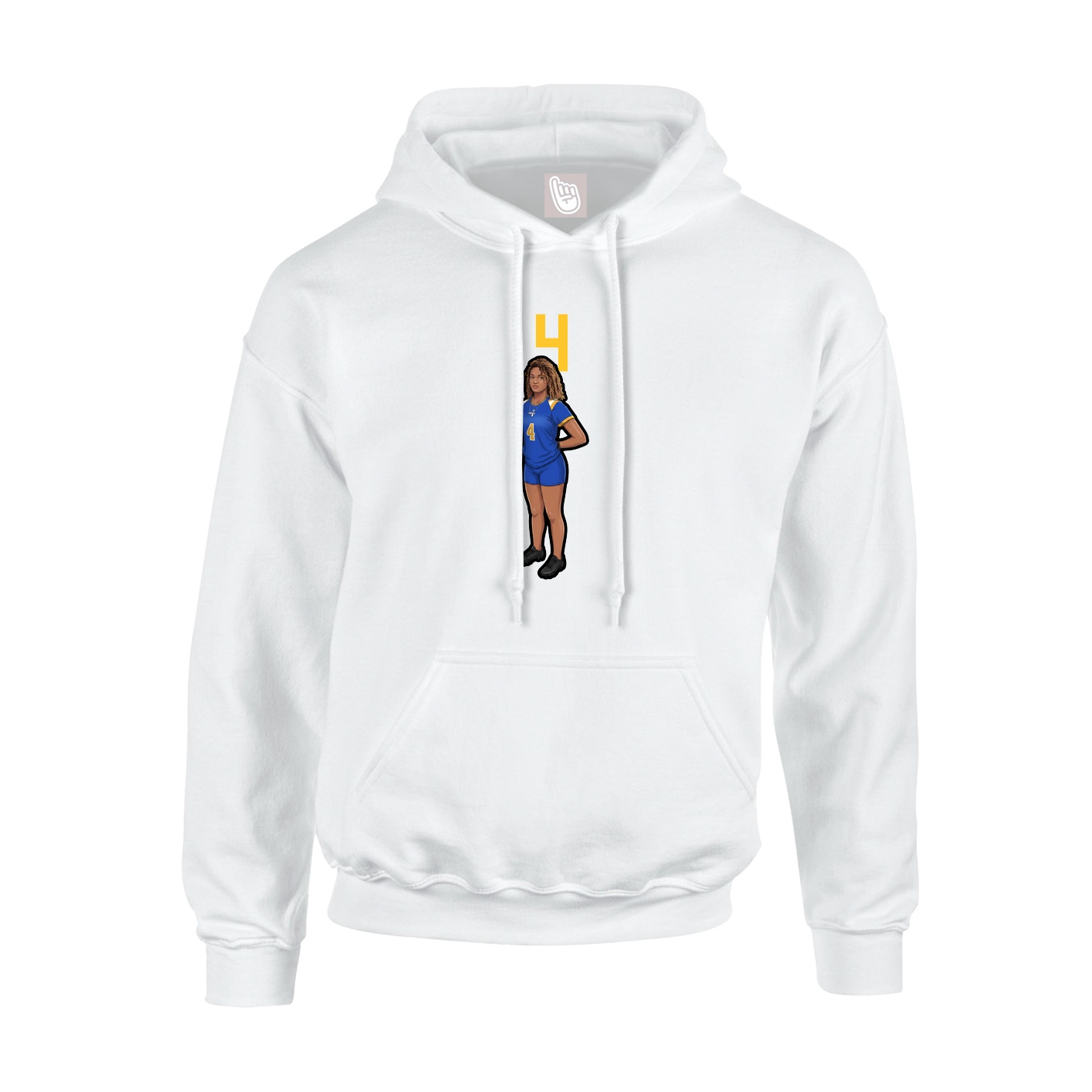 Hoodie — Number Top in White
