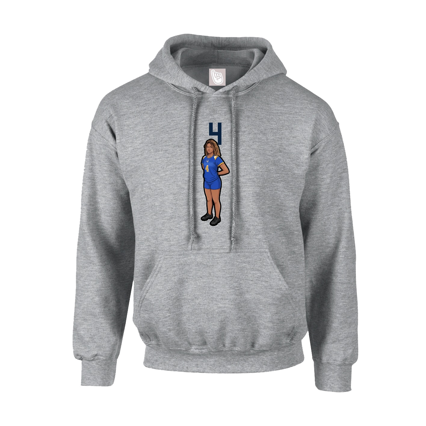 Youth Hoodie — Number Top in Grey