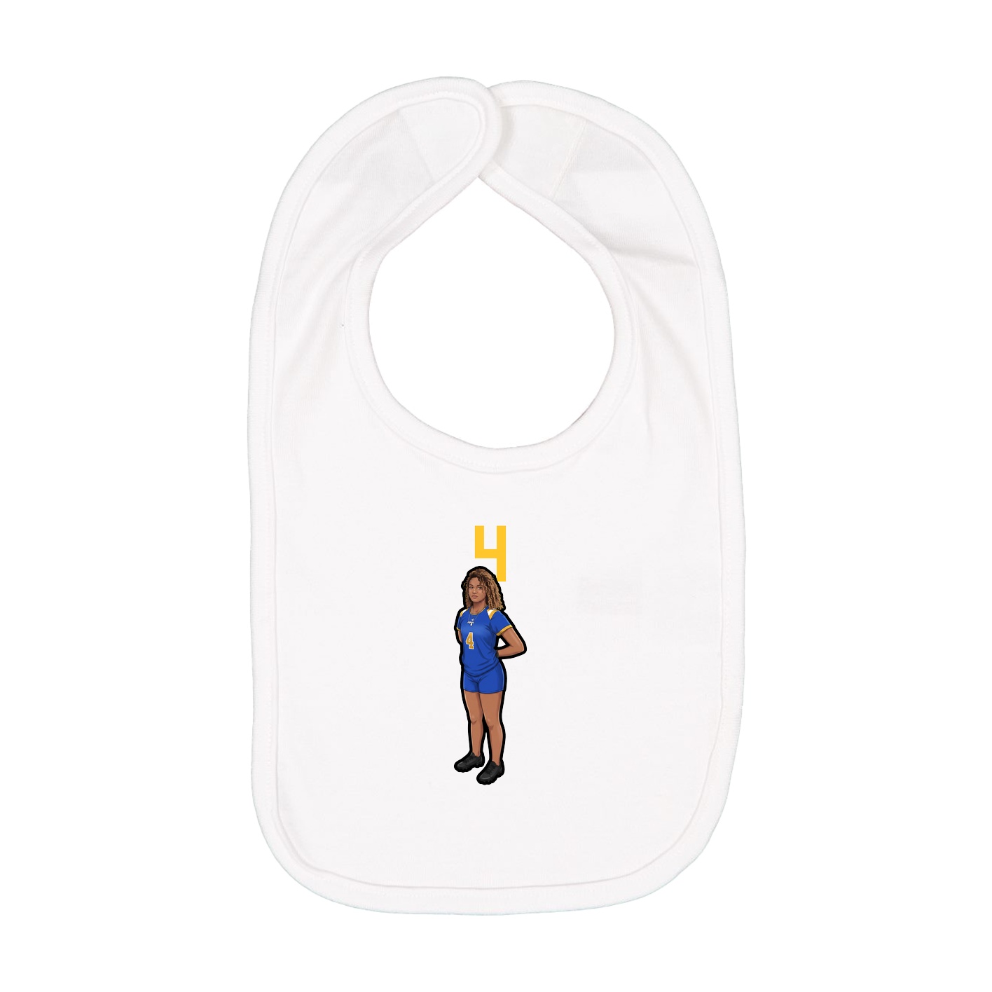 Infant Bib — Number Top in White
