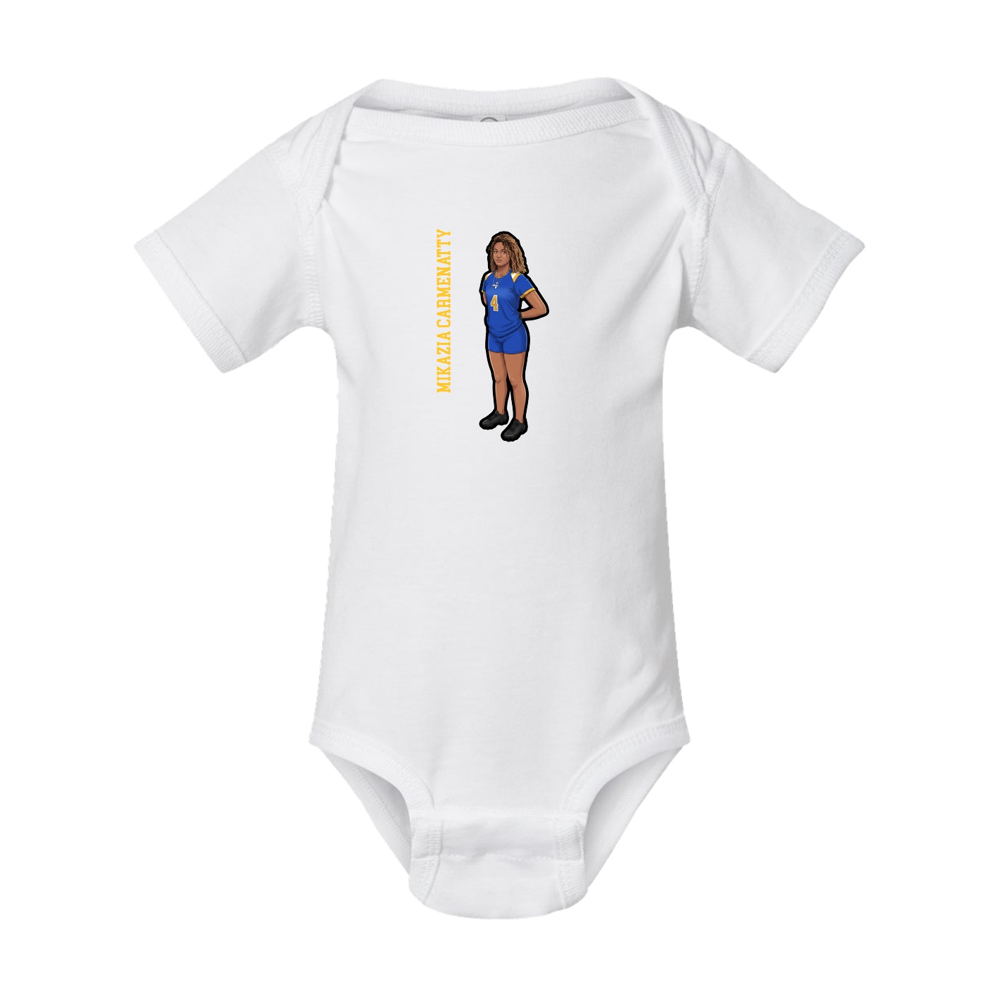 Baby Onesie — Name Vertical in White