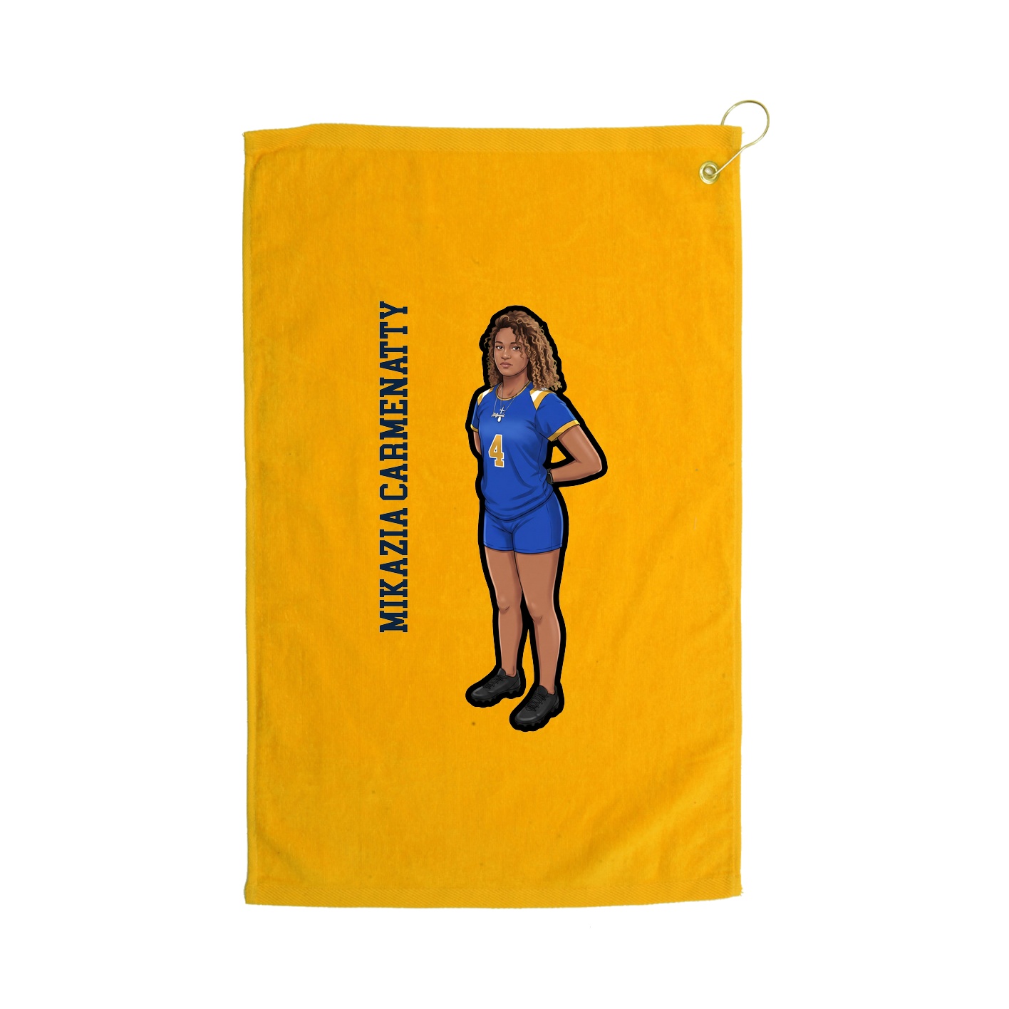 Golf Towel — Name Vertical in Gold
