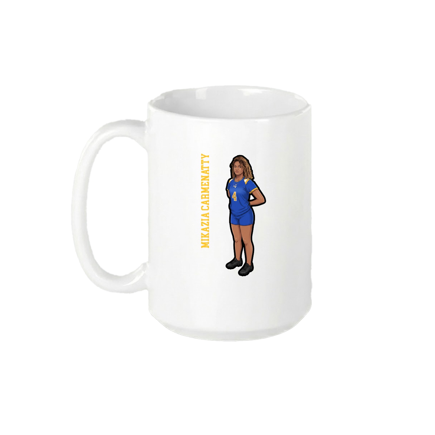 15oz Coffee Mug — Name Vertical in White
