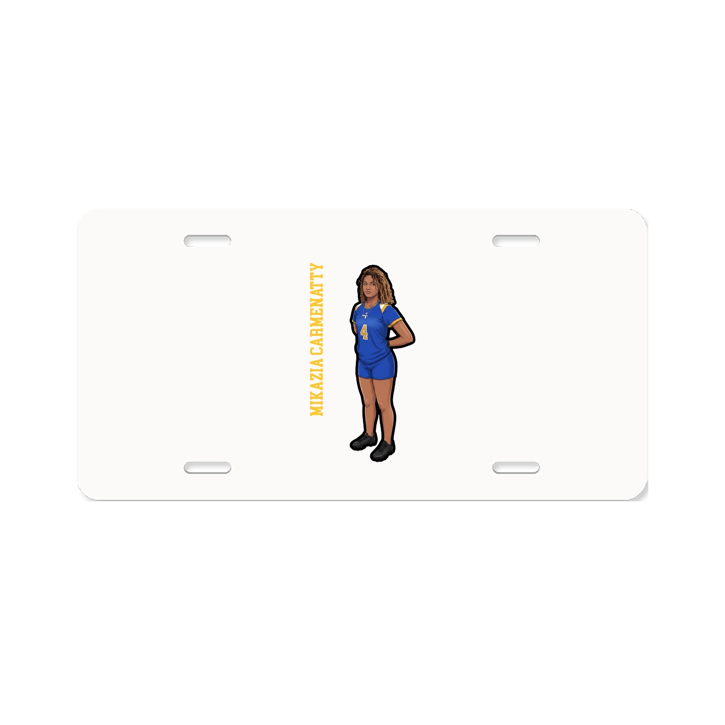 License Plate — Name Vertical in Classic