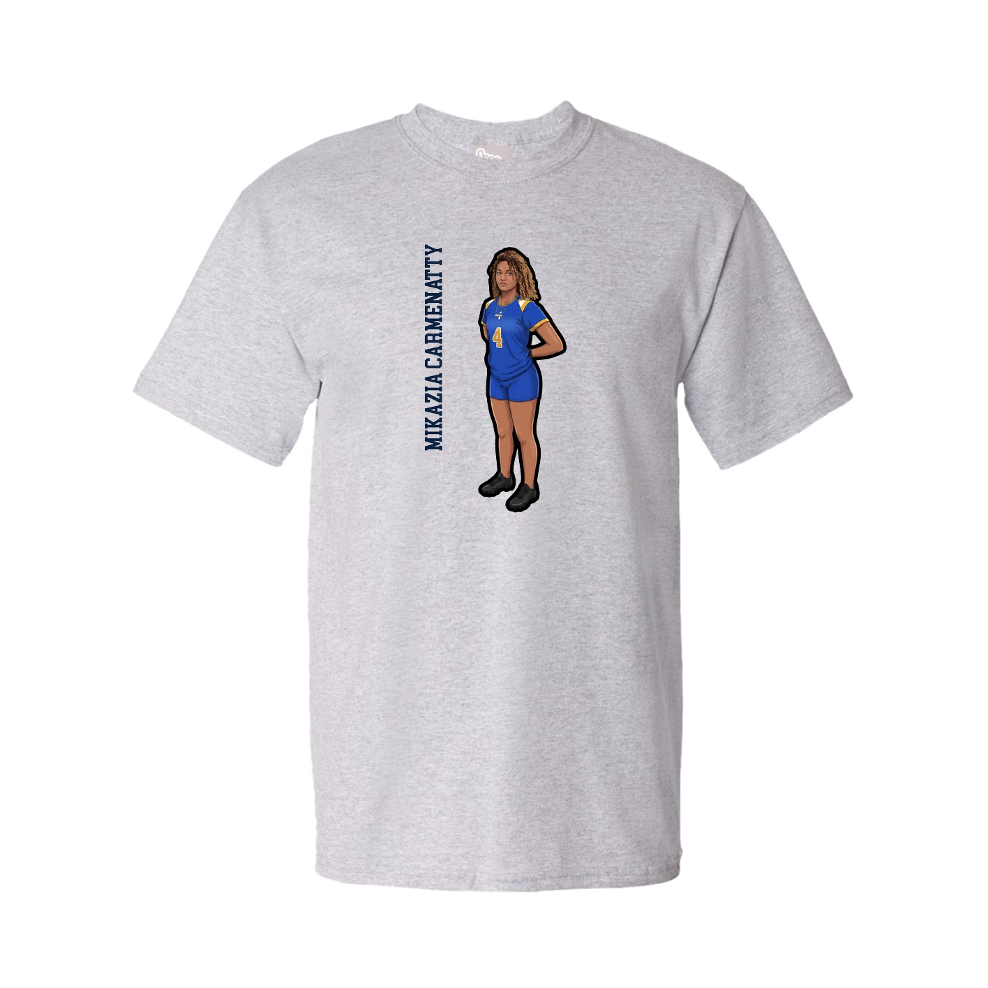 Tee — Name Vertical in Grey