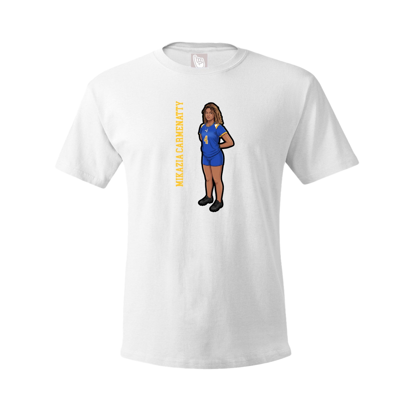 Youth Tee — Name Vertical in White