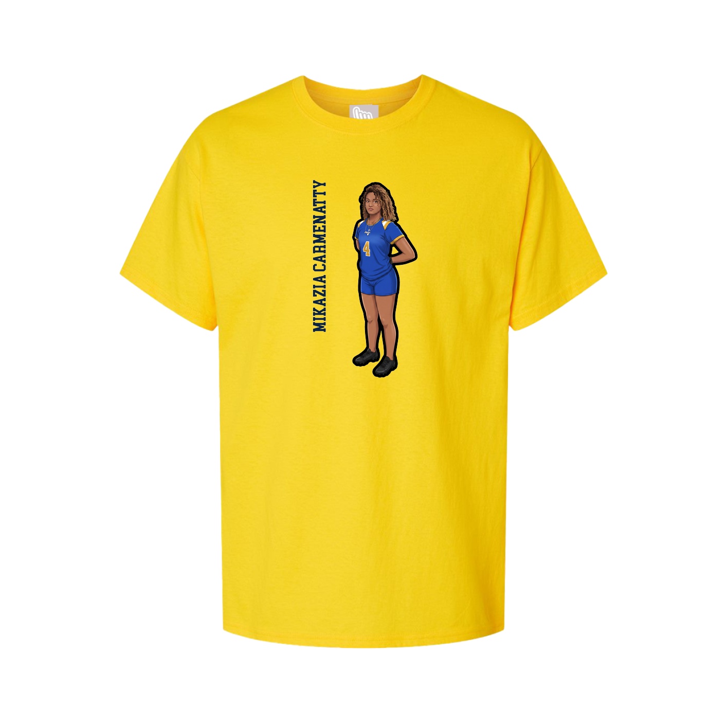 Youth Tee — Name Vertical in Gold