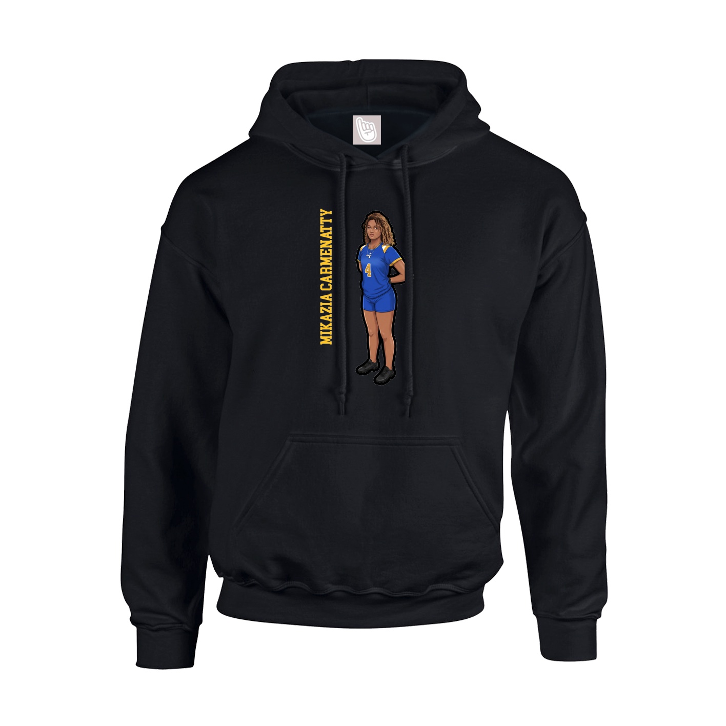 Hoodie — Name Vertical in Black