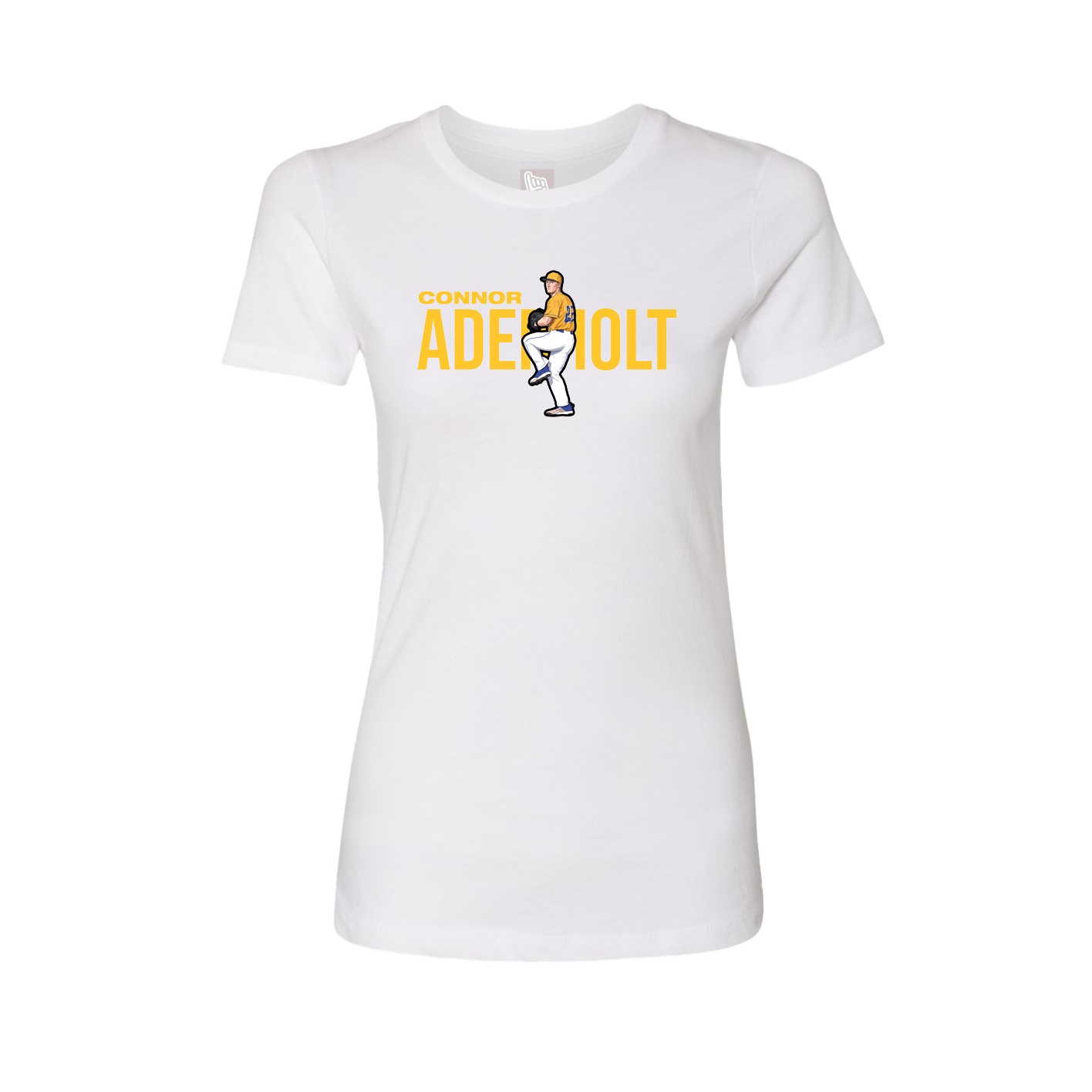 Fitted Women's Tee — Player Name in White