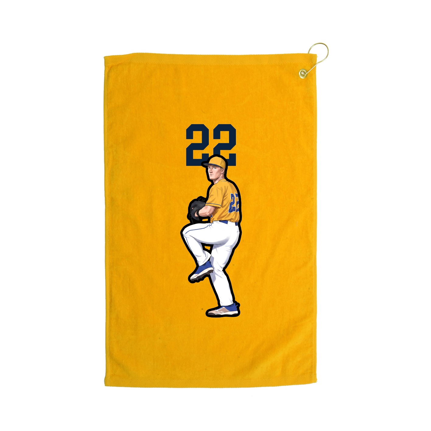 Golf Towel — Number Top in Gold