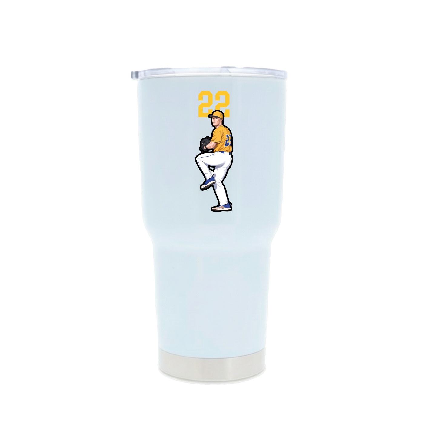 30oz Stainless Steel Tumbler — Number Top in White