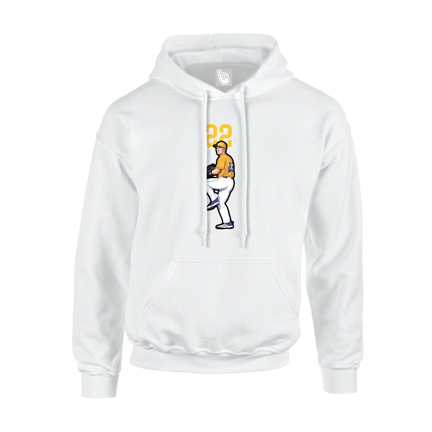 Youth Hoodie — Number Top in White