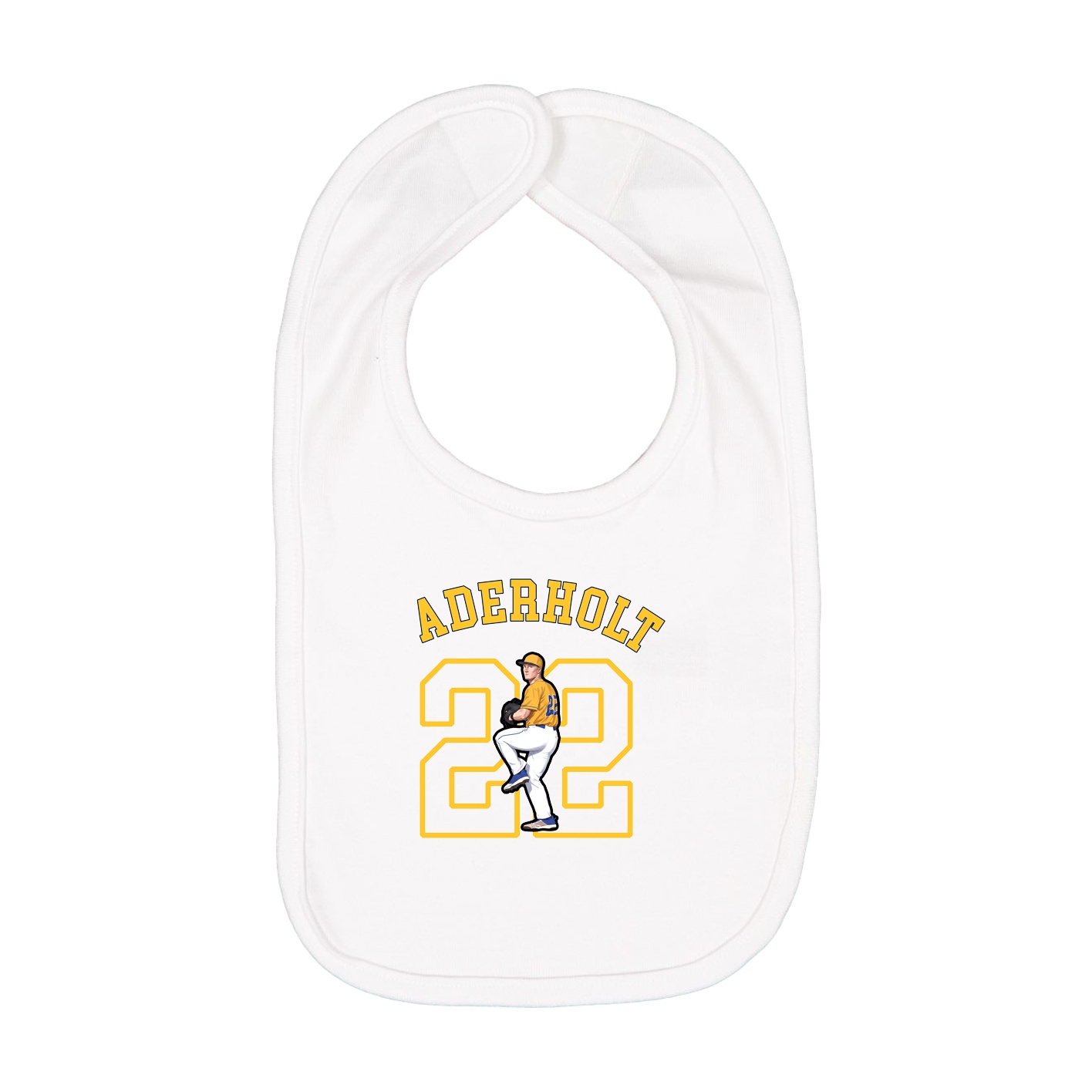 Infant Bib — Shirsey Arch in White
