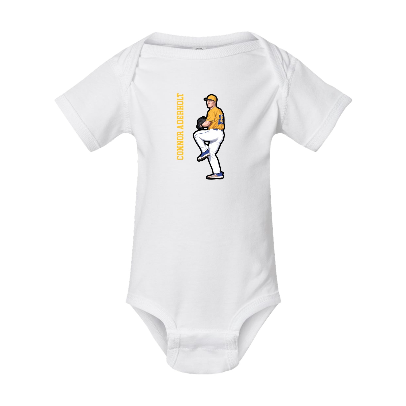 Baby Onesie — Name Vertical in White