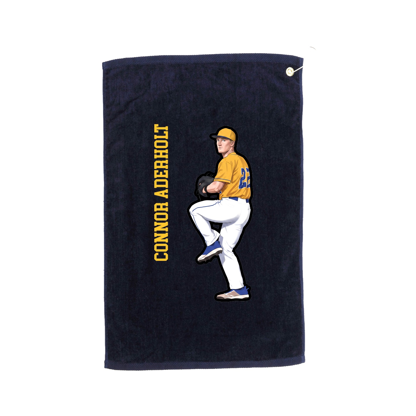 Golf Towel — Name Vertical in Navy