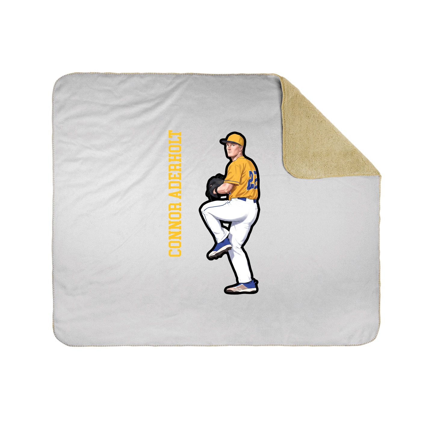 Throw Blanket — Name Vertical in White