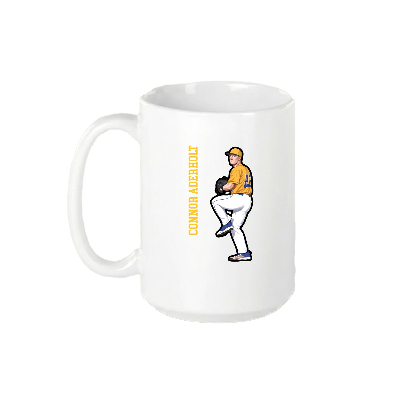 15oz Coffee Mug — Name Vertical in White